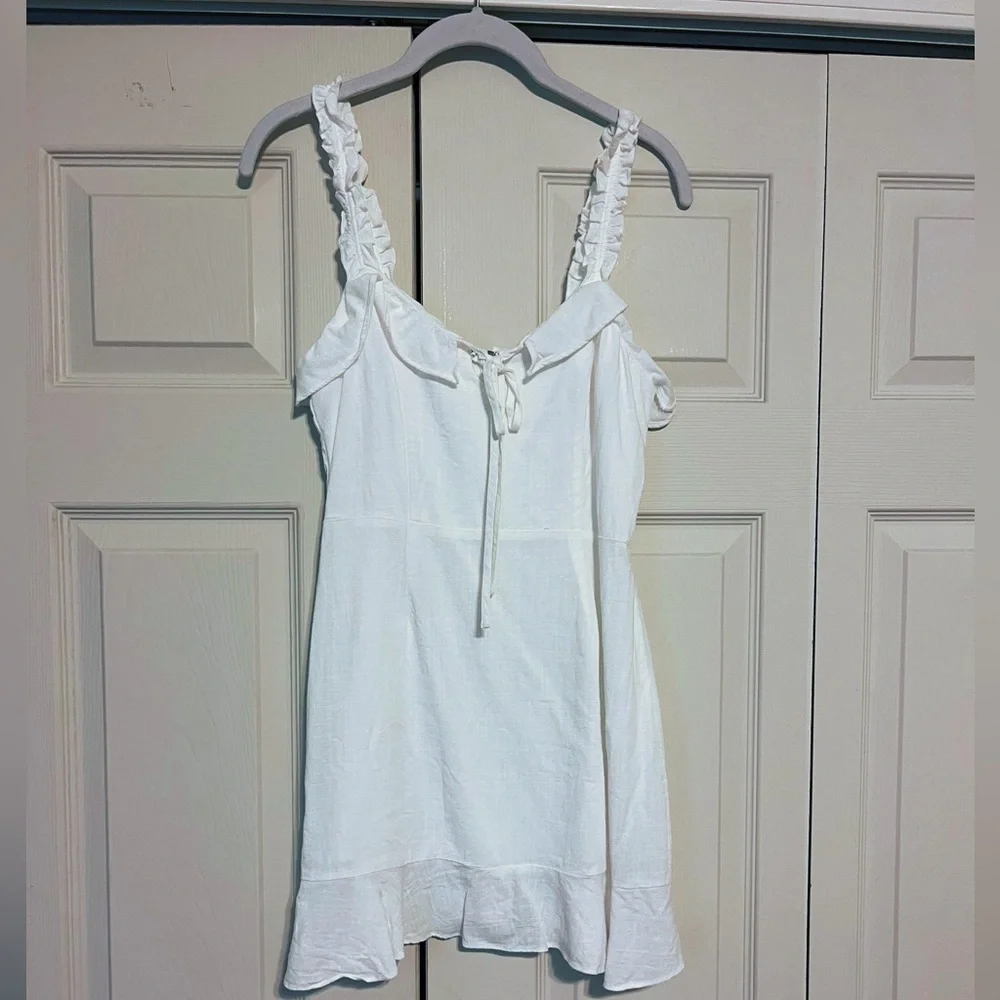 Ivory Lulu’s Ruffle Mini Dress - Picture 2 of 9
